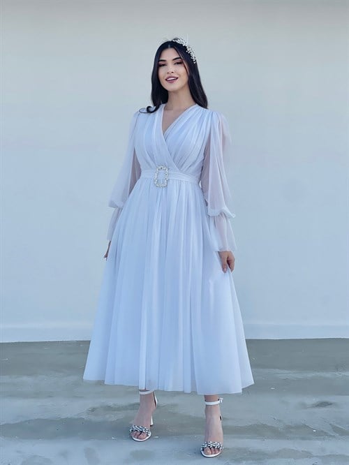TheElsa | GİYİM | TAKI | Bolivya Beyaz Özel Tasarım Tül Nikah ElbisesiELBİSEBolivya Beyaz Özel Tasarım Tül Nikah Elbisesi