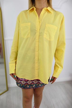TheElsa | GİYİM | TAKI | Sarı Cepli Poplin GömlekGÖMLEK Sarı Cepli Poplin Gömlek