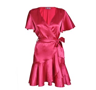 Stella Pink Saten Elbise
